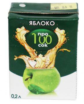 Нектар яблочный ТМ ПРО100сок в упаковке 0